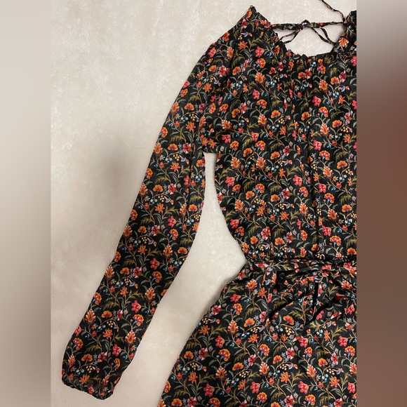 LOFT Shimmery Floral Tiered Dress SMALL - Picture 6 of 16